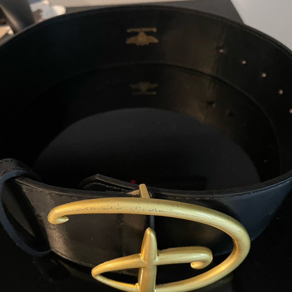 Disney Black Belt with Gold Logo Buckle